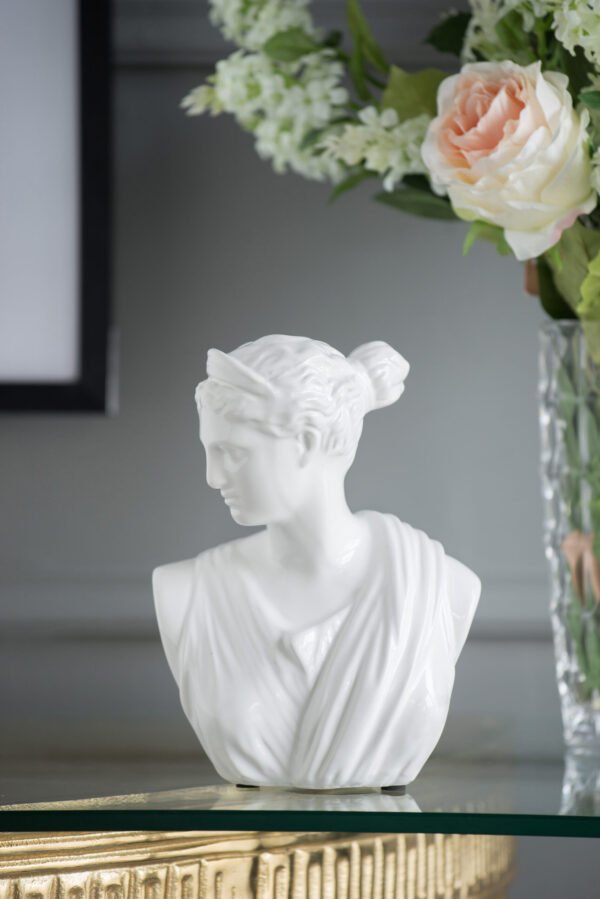 Classical Jolie Bust – Gloss White Ceramic Sculpture