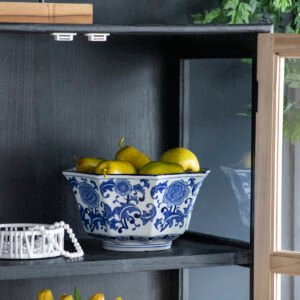 Blue & White Chinoiserie Floral Octagonal Bowl