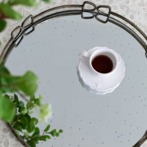 Antiqued Mirror Tray with Decorative Loop Frame 18 inch