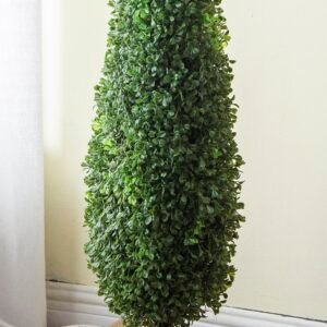 Faux Boxwood Cone Topiary in Terra Cotta Pot – 35"