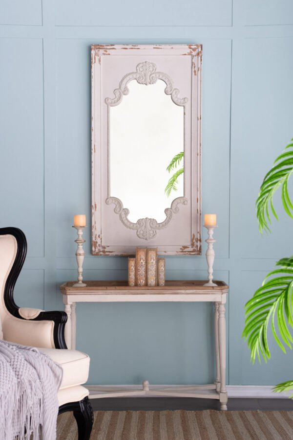 French Country Console Table with Tray-Style Top