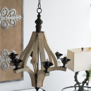 Provence Aged Wood Chandelier