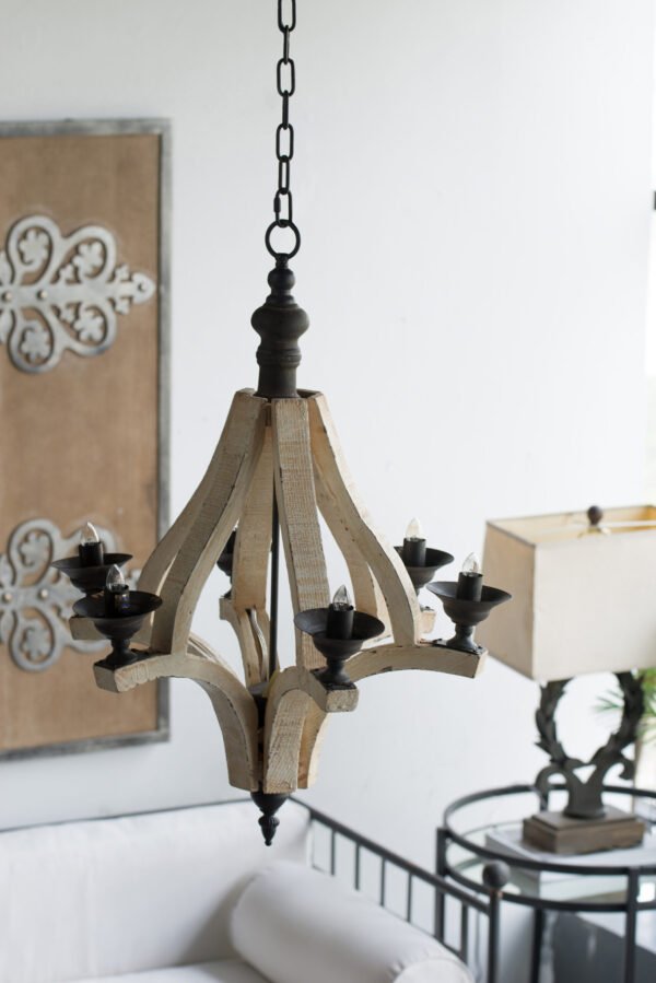 Provence Aged Wood Chandelier