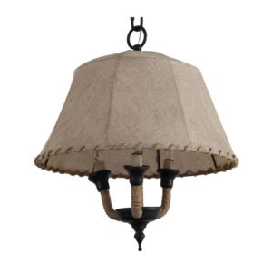 Tuscany Linen Shade Pendant with Rope Detailing