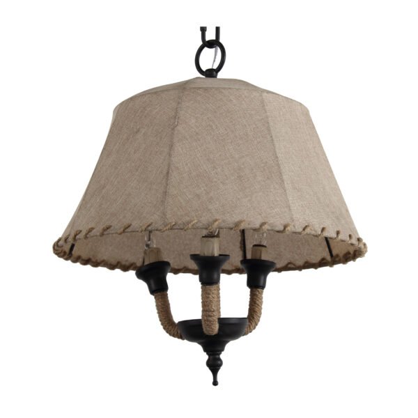 Tuscany Linen Shade Pendant with Rope Detailing