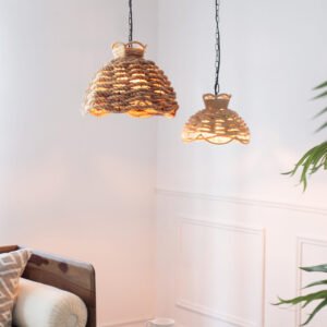 Woven Jute Rope Pendant Light Set (2-Piece)