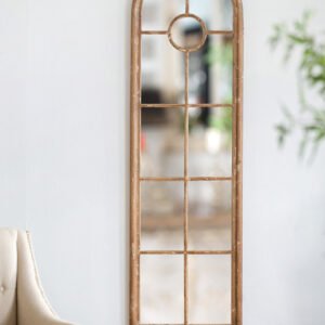 Tall Arched Windowpane Mirror