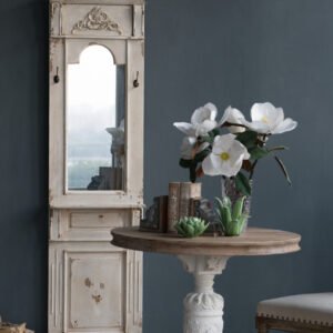 Vintage Architectural Mirror Panel with Hooks