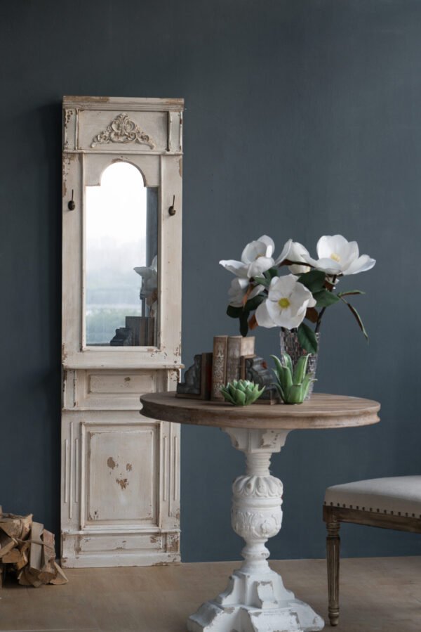 Vintage Architectural Mirror Panel with Hooks