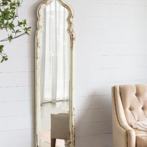 Moroccan Arch Distressed Wood Wall Mirror