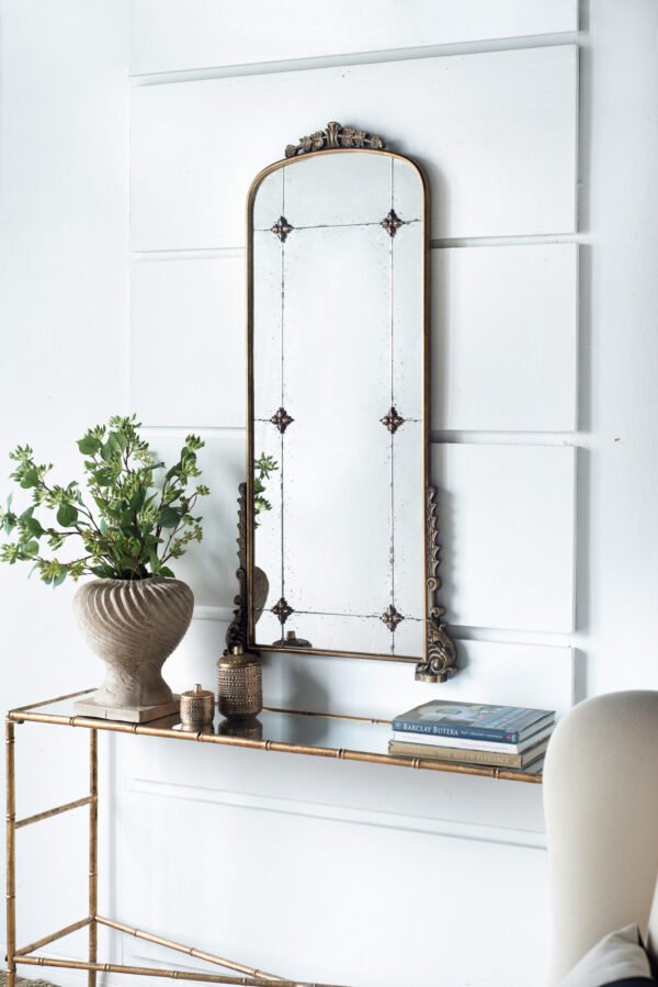 Grand Palais Antique Floor Mirror with Ornate Accents