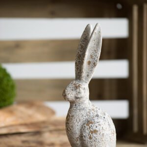 Antiqued Stone-Look Sitting Rabbit Figurine - Small