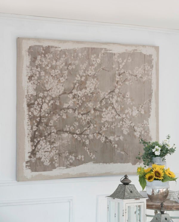 Cherry Blossom Canvas Wall Art in Soft Neutrals
