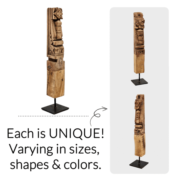 Antique Architectural Wood Sculpture on Stand - Large - Image 4