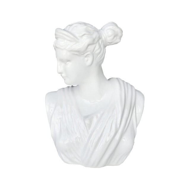 Classical Jolie Bust – Gloss White Ceramic Sculpture - Image 2