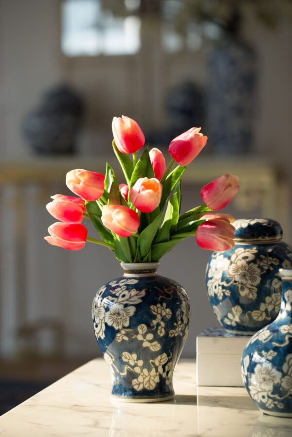 Indigo Blossom Chinoiserie Mini Vase Set – Set of Four - Image 3