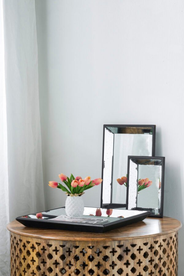 Medium Antique Mirror Glass Decorative Tray - Image 4