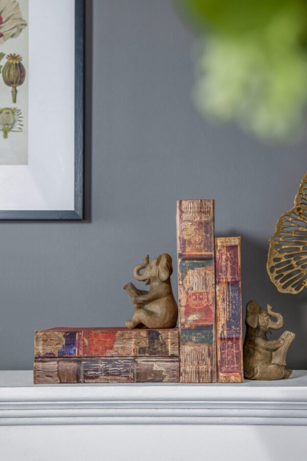 Vintage Book Storage Box Set – Assorted Covers (Set of 6) - Image 5