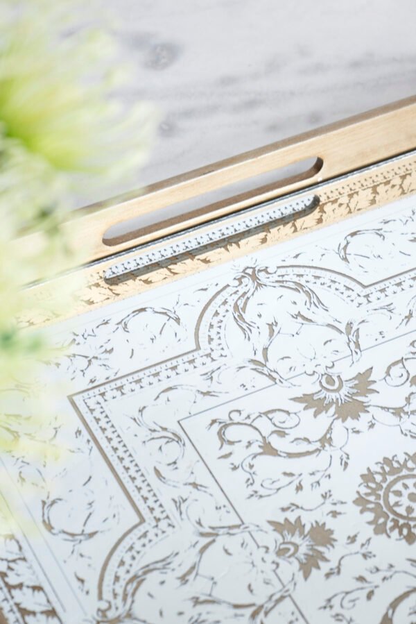 Antique Gold Scrollwork Serving Tray - Image 3