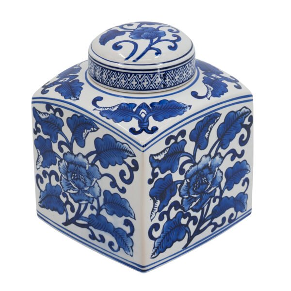Chinoiserie Peony Ceramic Jar - Image 2