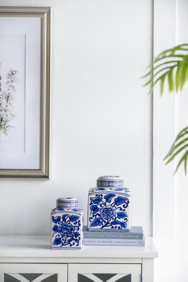 Chinoiserie Peony Ceramic Jar - Image 5