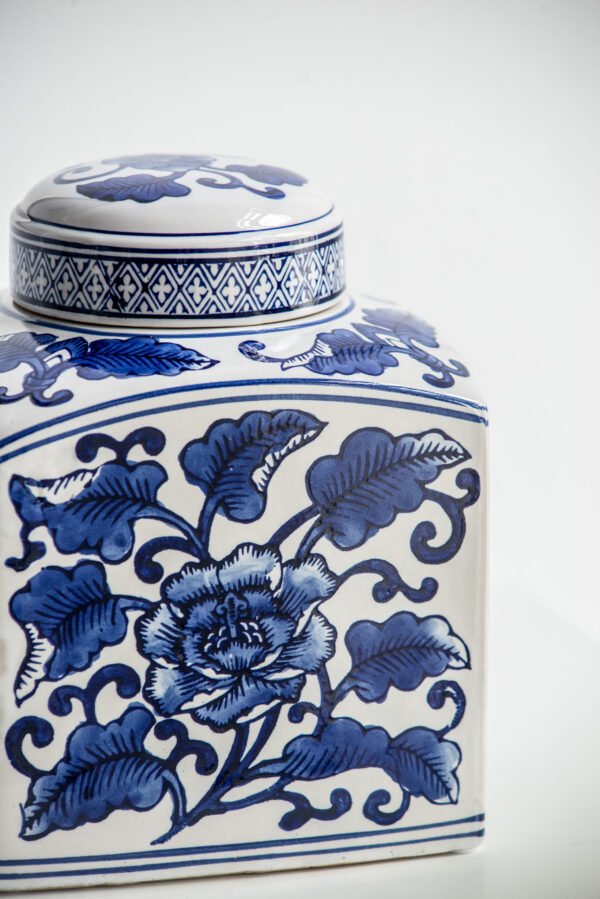 Chinoiserie Peony Ceramic Jar - Image 7