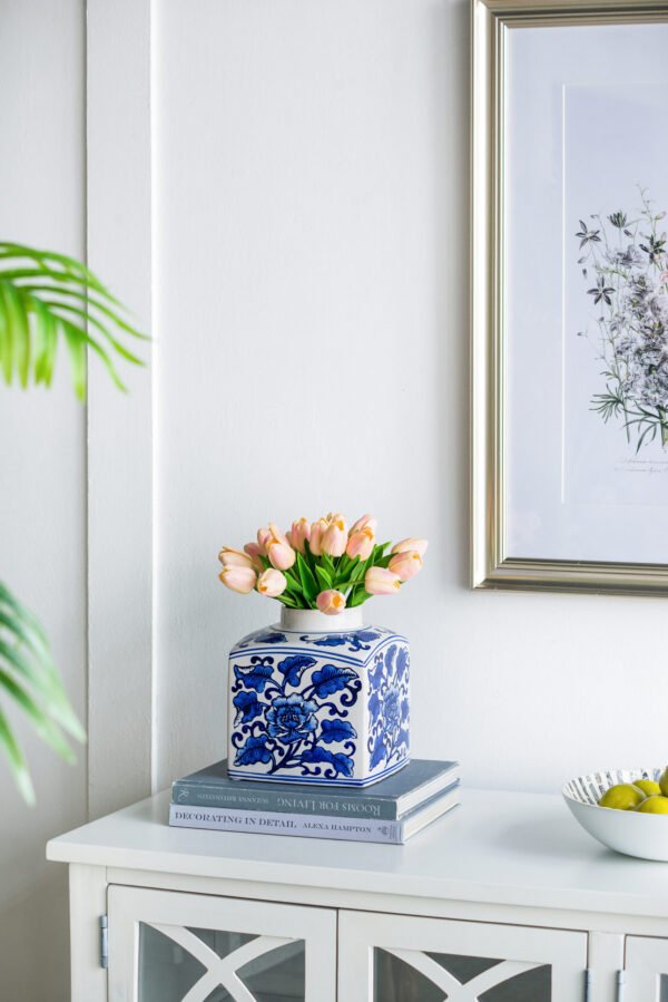 Chinoiserie Peony Ceramic Jar - Image 8