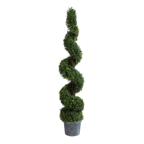 Faux Spiral Topiary in Slate Pot - Image 2