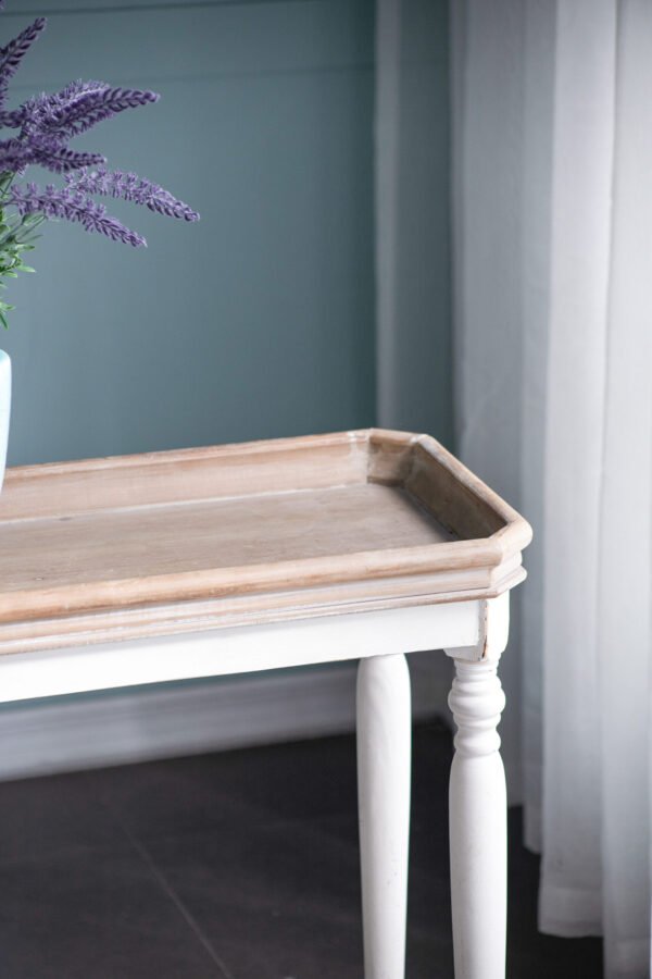 French Country Console Table with Tray-Style Top - Image 3