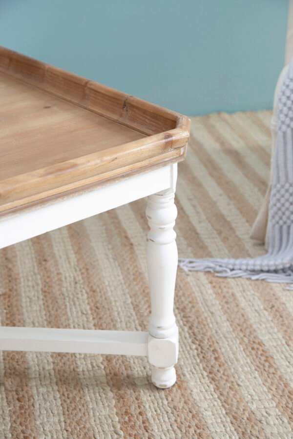 French Country Square Coffee Table with Tray Top - Image 3