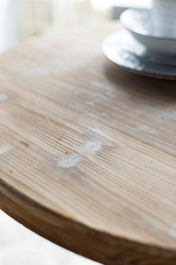 Antiqued Pedestal Table with Carved Urn Base - Image 4