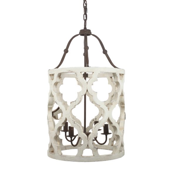 Antiqued Quatrefoil Drum Chandelier - Image 2