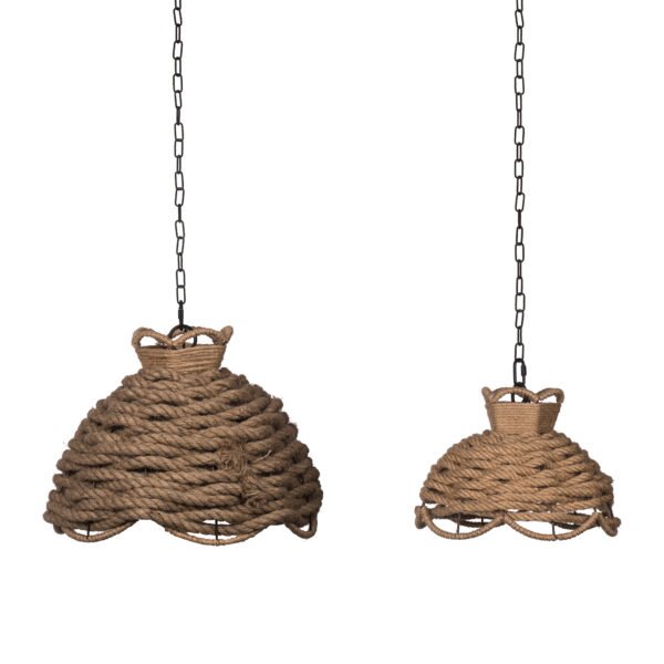 Woven Jute Rope Pendant Light Set (2-Piece) - Image 2