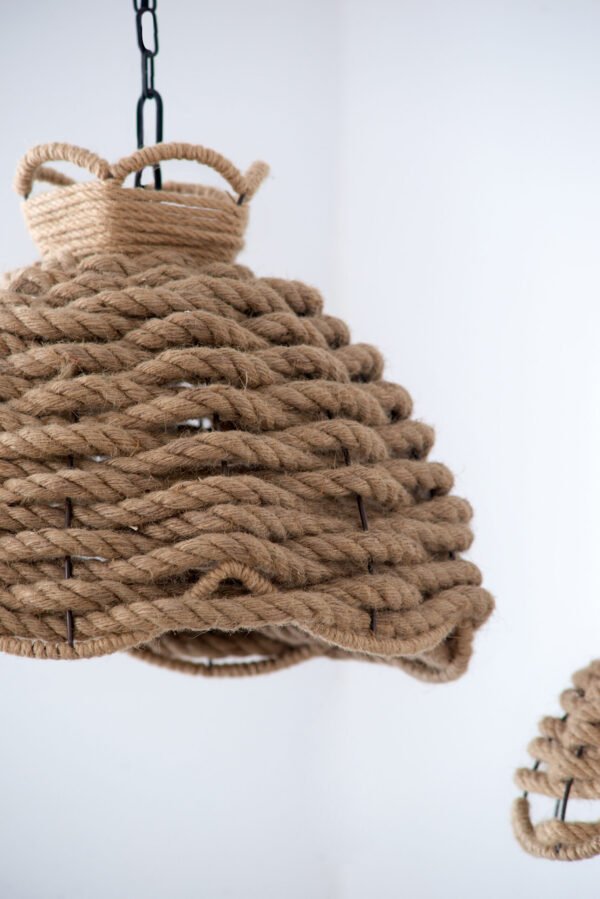 Woven Jute Rope Pendant Light Set (2-Piece) - Image 3