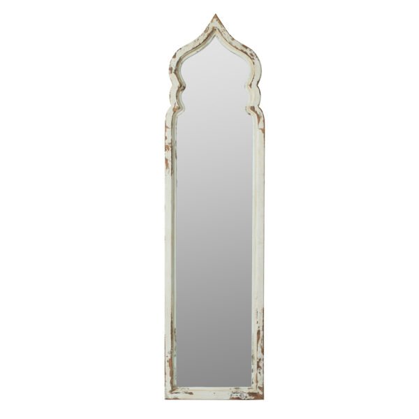 Moroccan Arch Distressed Wood Wall Mirror - Image 2