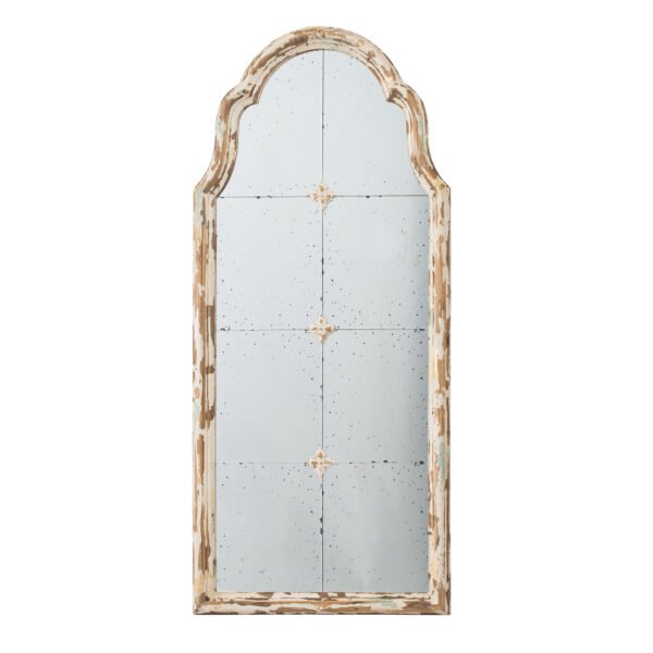 Chateau Paneled Arch Mirror with Distressed Wood Frame - Image 2