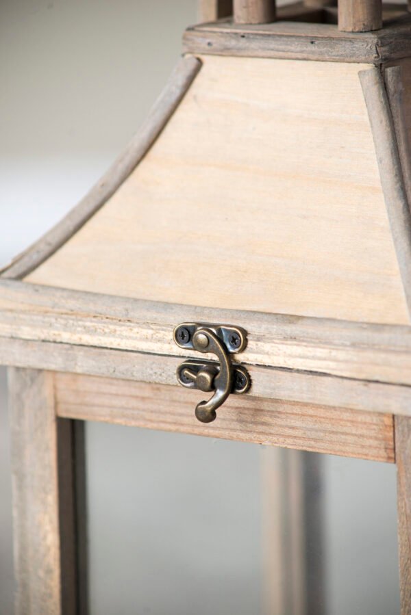 Weathered Wood Lantern Set with Pagoda Tops (2-Piece) - Image 4
