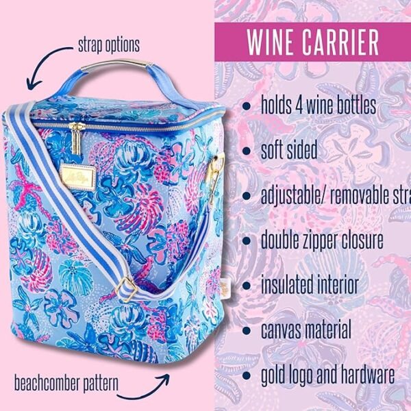 Lilly Pulitzer Insulated Wine Carrier, Cooler Bag - Image 2