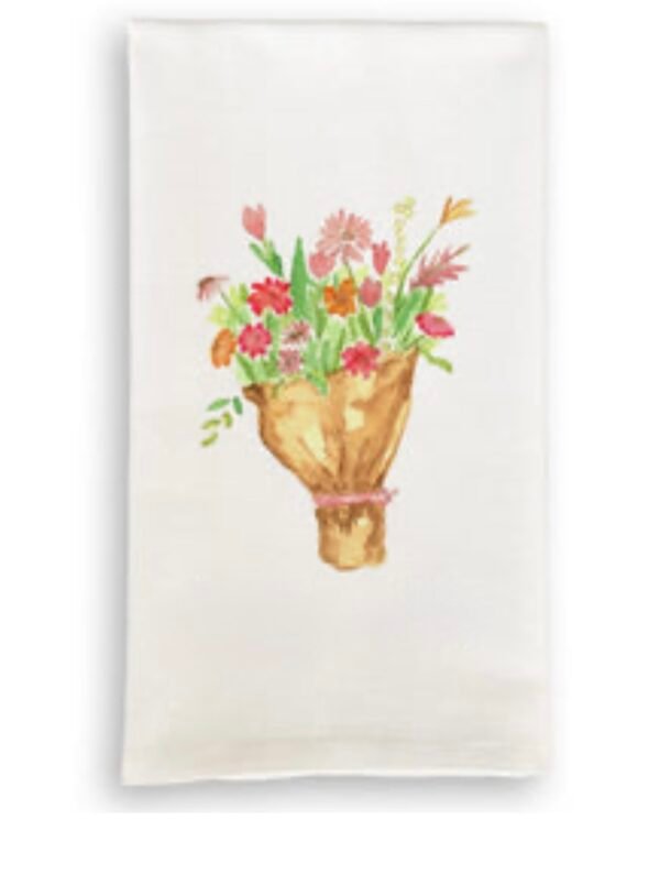 Tea Towel with Wildflower Bouquet