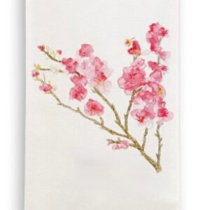 Tea Towel with Cherry Blossom Branch