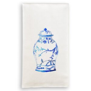 Tea Towel with Blue & White Ginger Jar