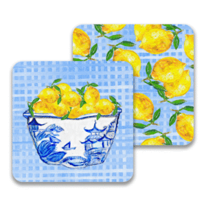 Chinoiserie Bowl of Lemons Paper Drink Coasters