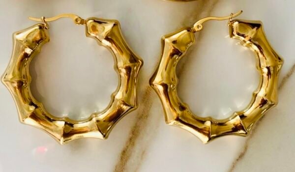 Savannah Luxe Bamboo Hoops - Image 2