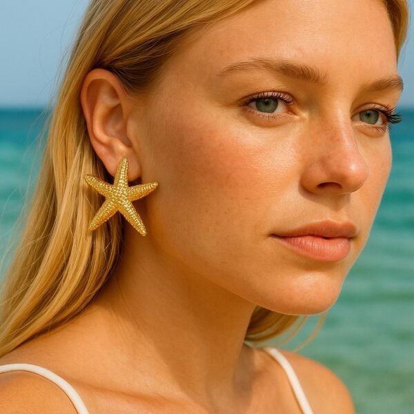 Golden Tide Starfish Studs - Image 3