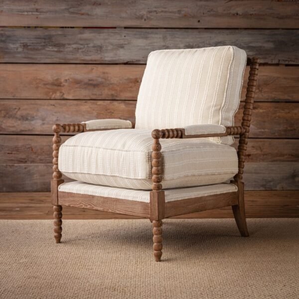 Chalk Spool Arm Accent Chair