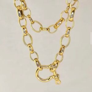 Golden Bolt Chain Necklace