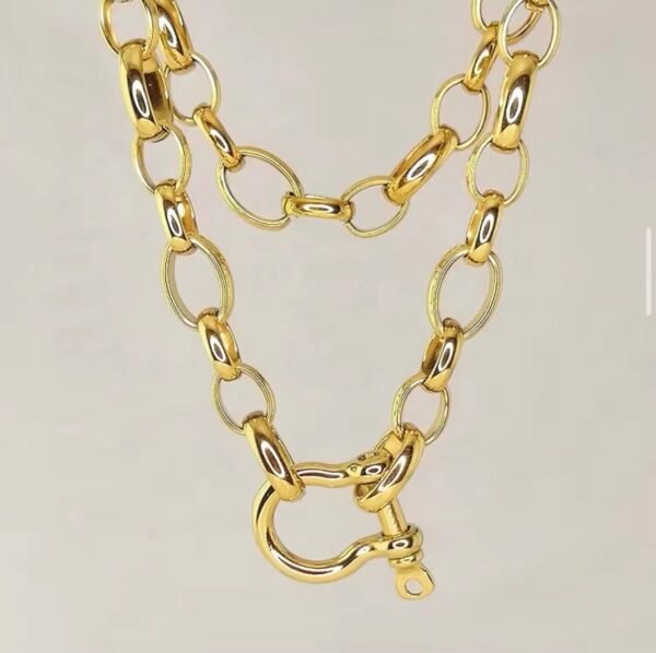 Golden Bolt Chain Necklace