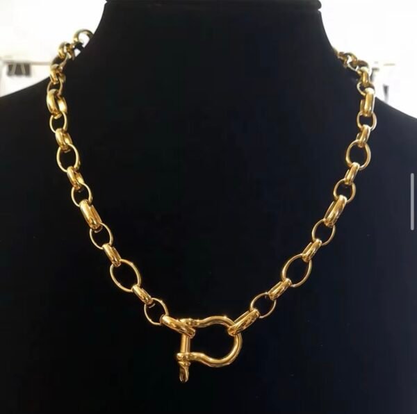 Golden Bolt Chain Necklace - Image 2