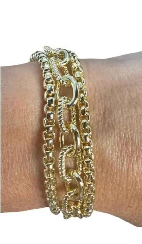 The Riviera Triple Chain Bracelet - Image 3