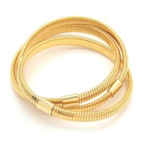 Golden Glide Coil Bangle
